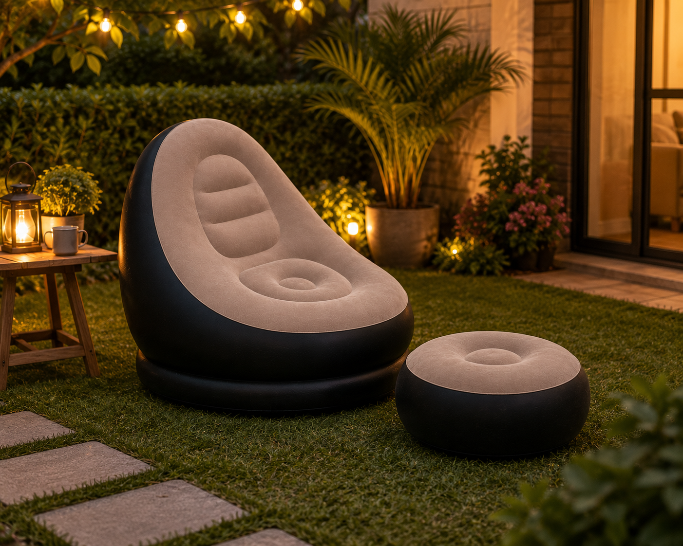 Sofá Inflable Premium con Reposapiés