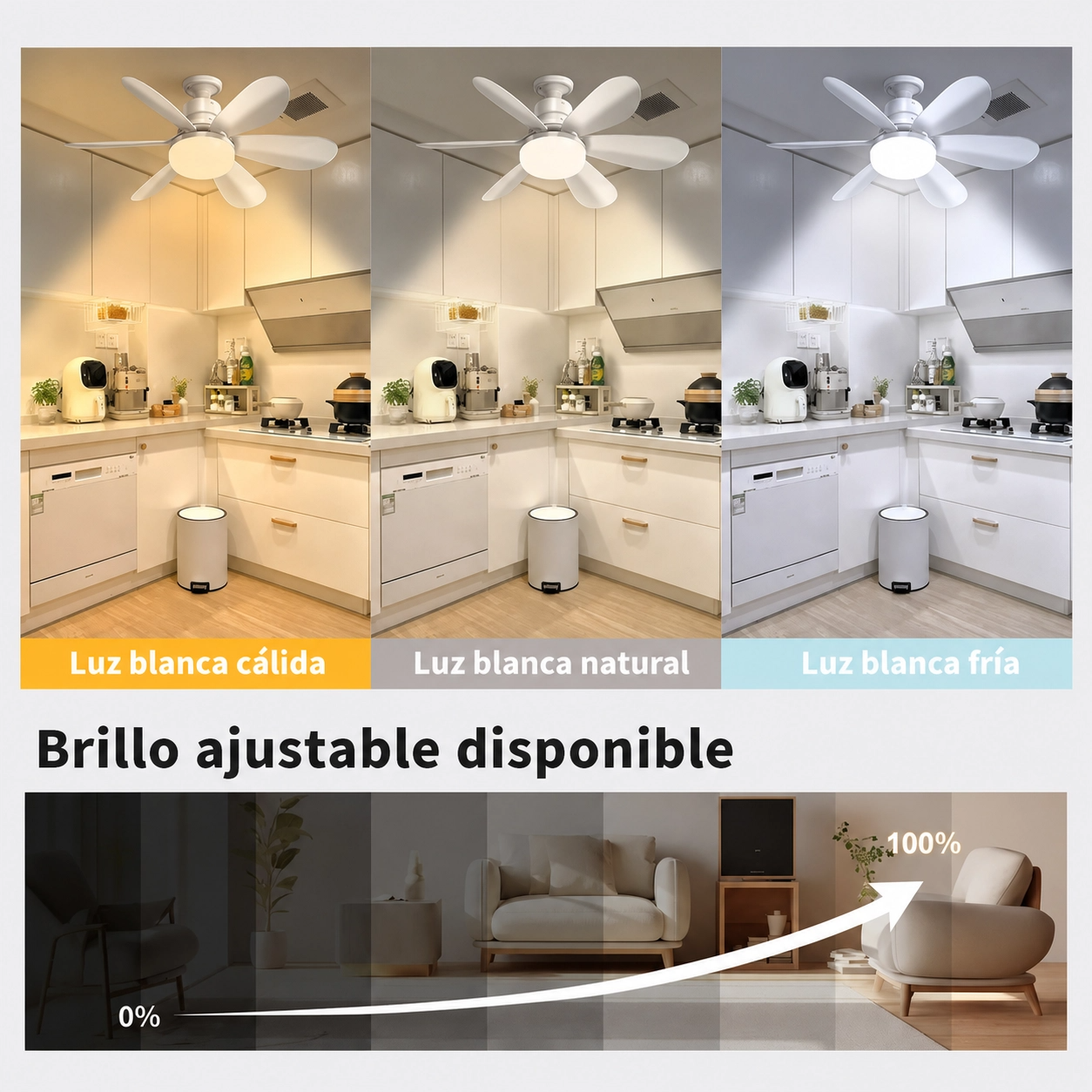 Bombillo Ventilador Inteligente 2 en 1